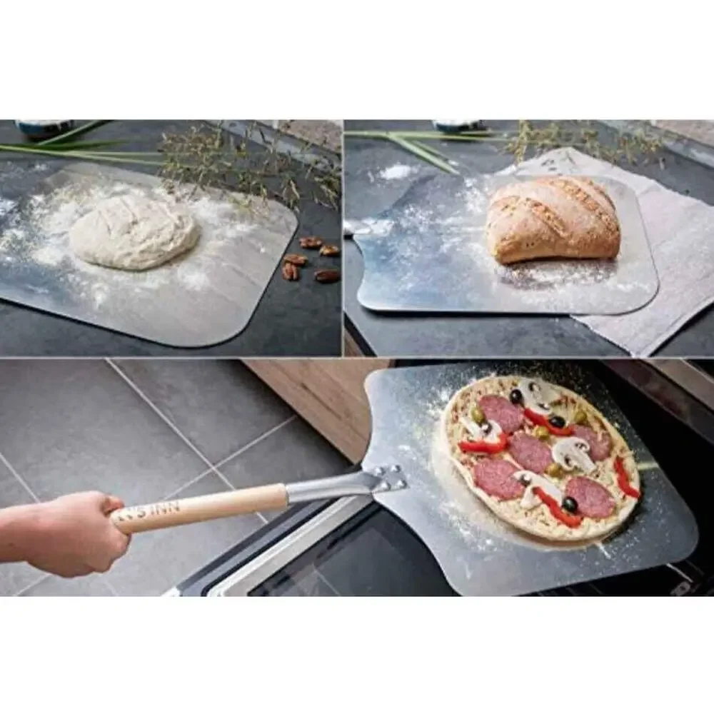 1887 14 x 26 Adjustable Pizza Paddle With Roller Handle 3 sizes Safer long New